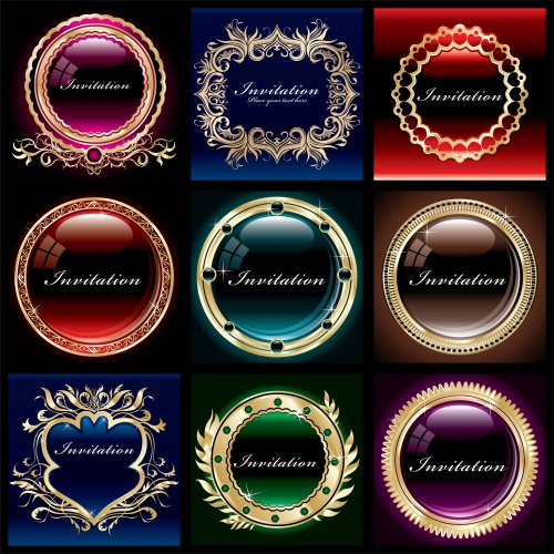     / Vintage collection of frame in vector stock