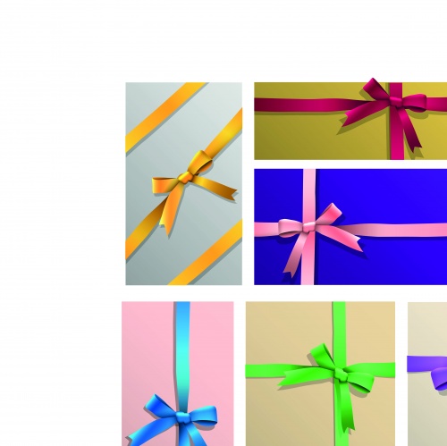     | Blank sheet and ribbon vector set 9
