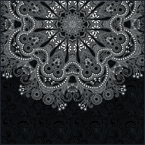 Black Floral Backgrounds Vector
