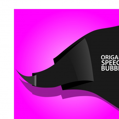      | Abstract black and pink origami speech bubble vector