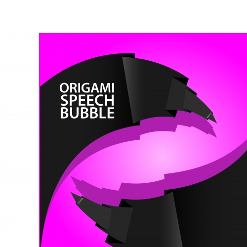      | Abstract black and pink origami speech bubble vector