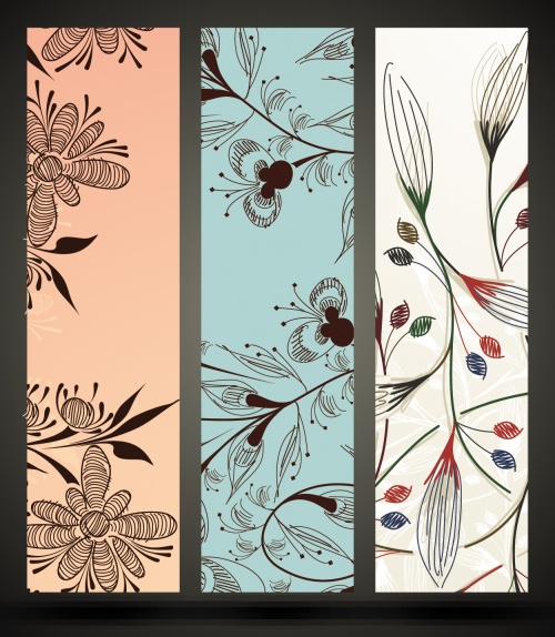 Simple Floral Banners Vector