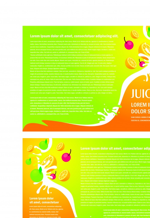        | Tri fold brochure folder card beer and juice vector
