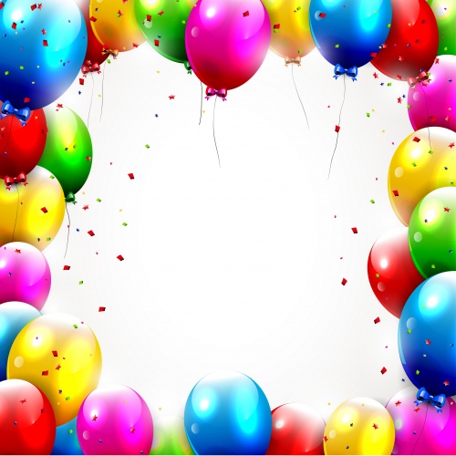    Stock: Birthday background with balloons