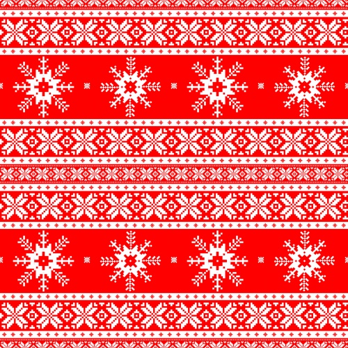 Knitted Christmas Patterns Vector