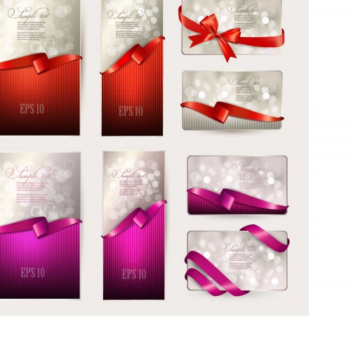 Set of gift cards and banners