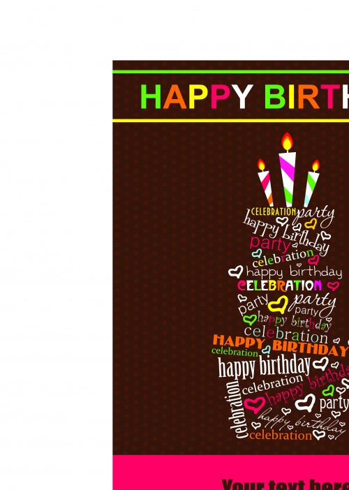     | Happy birthday cake card vector