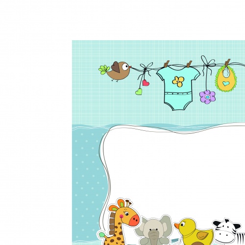      | Baby shower cartoon animals vector