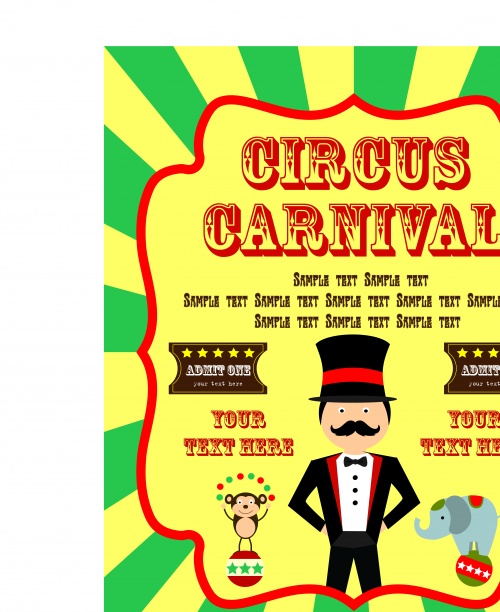    3 | Circus poster vector set 3