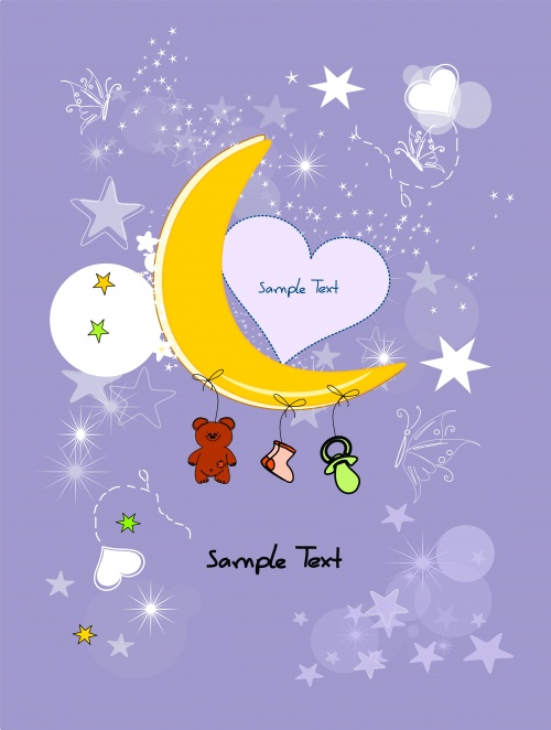 Stock: Yellow half moon and stars, New Year backgrounds