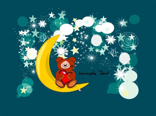 Stock: Yellow half moon and stars, New Year backgrounds