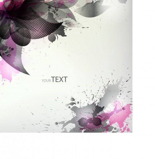 Background with colorful flower and blots