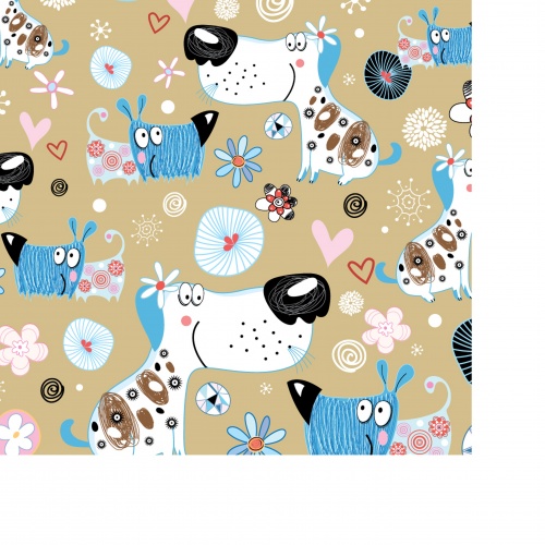 Fancy texture with cats, dogs and birds