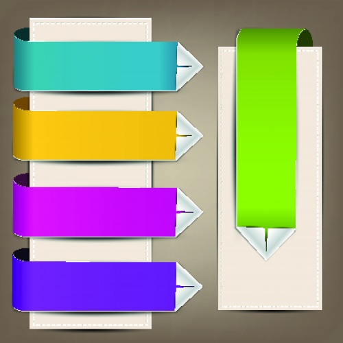   | Colorful bookmarks and notes vector