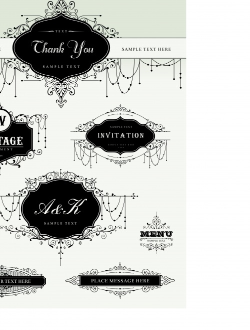    7 | Wedding Invitation template vector set 7