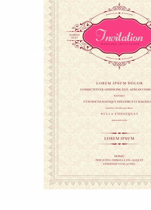    7 | Wedding Invitation template vector set 7