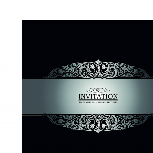    6 | Vintage invitation vector backgrounds set 6