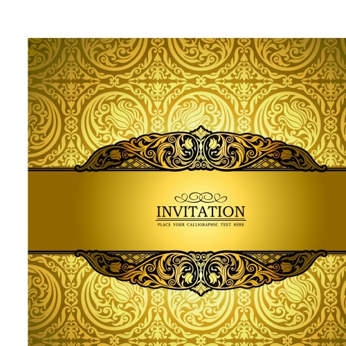    6 | Vintage invitation vector backgrounds set 6