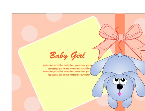         | Baby card with animals and blank vector