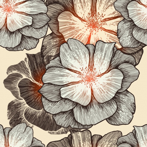 Vintage Flowers Backgrounds Vector