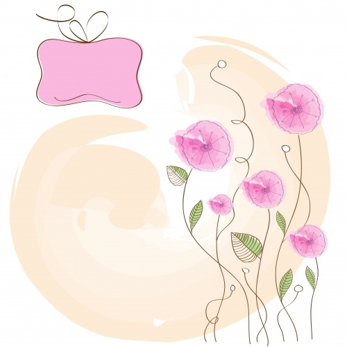 Stock: Romantic pink flowers background