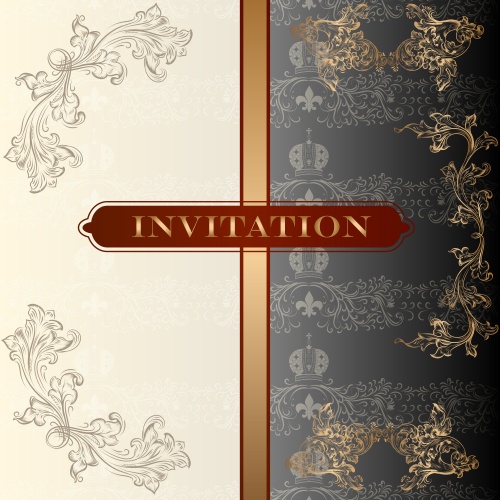Invitation card with royal ornament