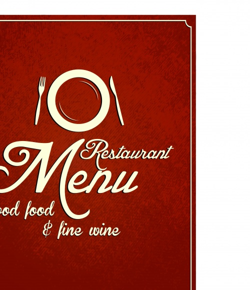       | Restaurant menu retro cover vector