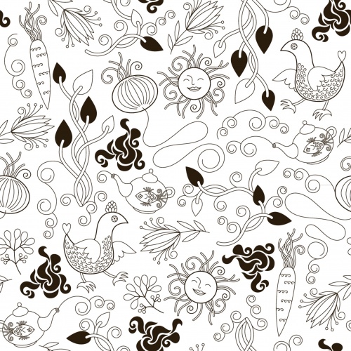 Funny seamless floral pattern