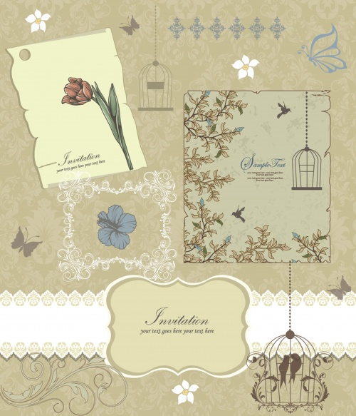 Retro floral card