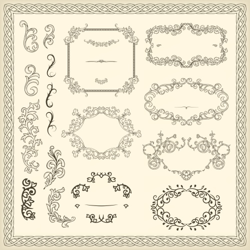        / Vintage elements for certificate on white background - vector stock