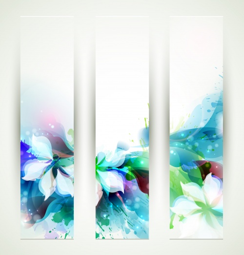 Blue Abstract Banners Vector