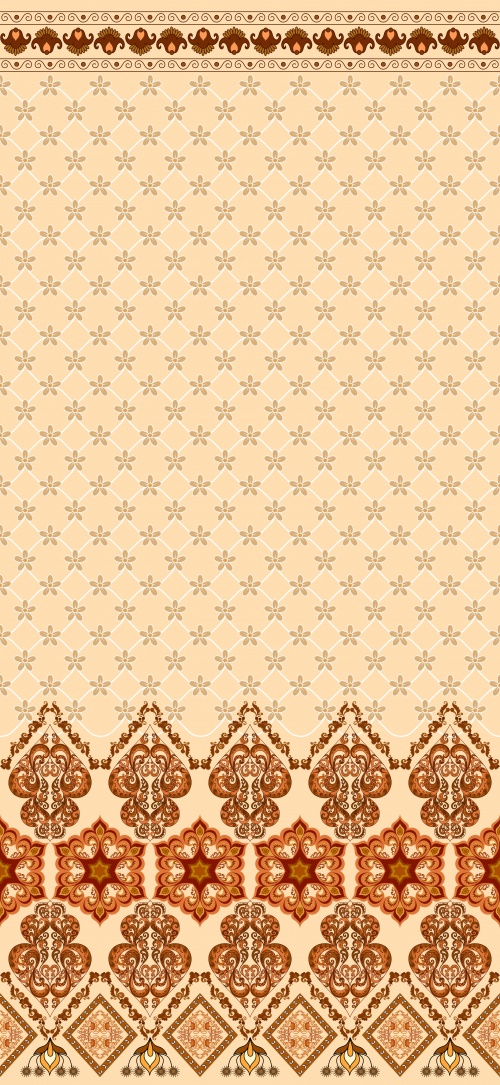 Ethnic patterns with wide bordure