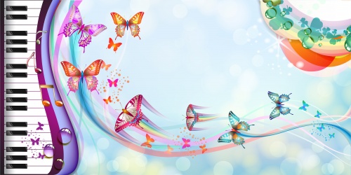 Summer Backgrounds with Butterflies Vector