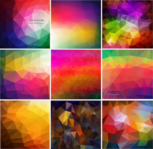 Set of colorful geometric background
