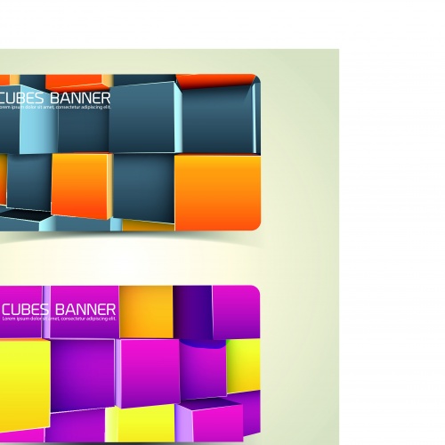    | Cubes banner card vector