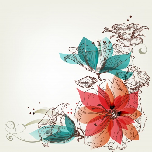 Cute Floral Cards Vector 2