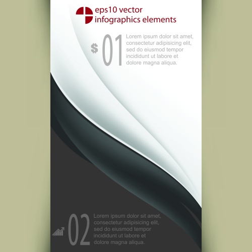 Wavy abstract infographics backgrounds