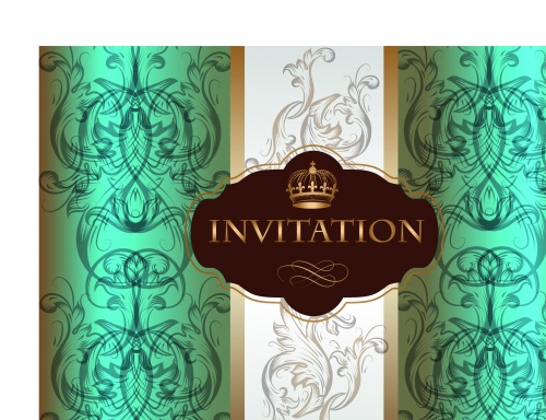    | Luxurious wedding invitation card vector
