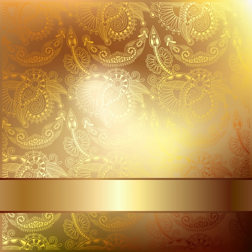Golden vector backgrounds with beautiful ornaments
