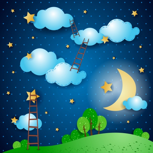 Cute Night Backgrounds Vector