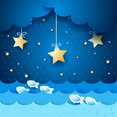 Cute Night Backgrounds Vector