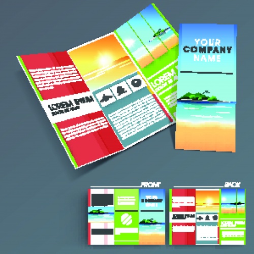      40 | Tri fold business brochure vector set 40