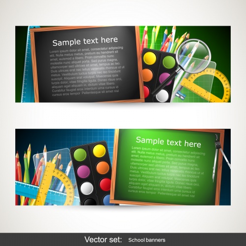 Back to School Banners Vector