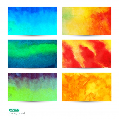Set of watercolor abstract card