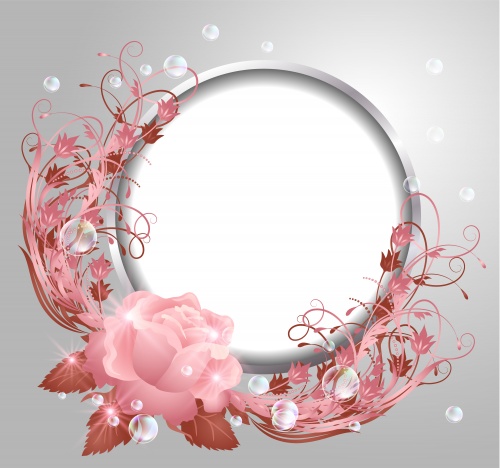     / Backgrounds with roses and butterflies - vector clipart