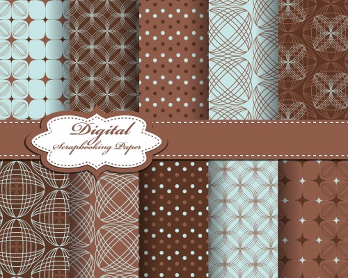 Stock: Set of vector abstract pattern paper for scrapbook