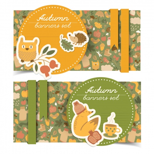 Set of autumn banners
