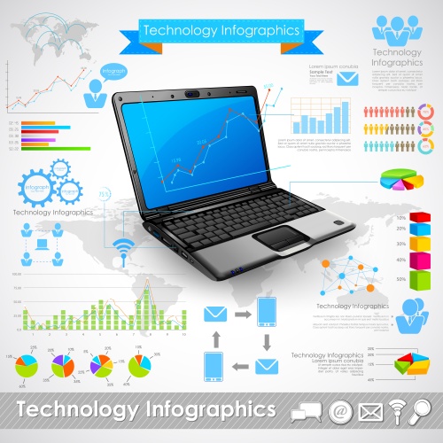    / Tehnology infographics, 9 in vector