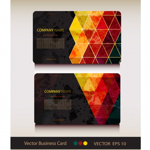 Set of business card in geometric style