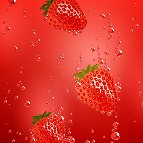    , , , ,  / Vector backgrounds with fruit, strawberry, cherry, plum, lemon
